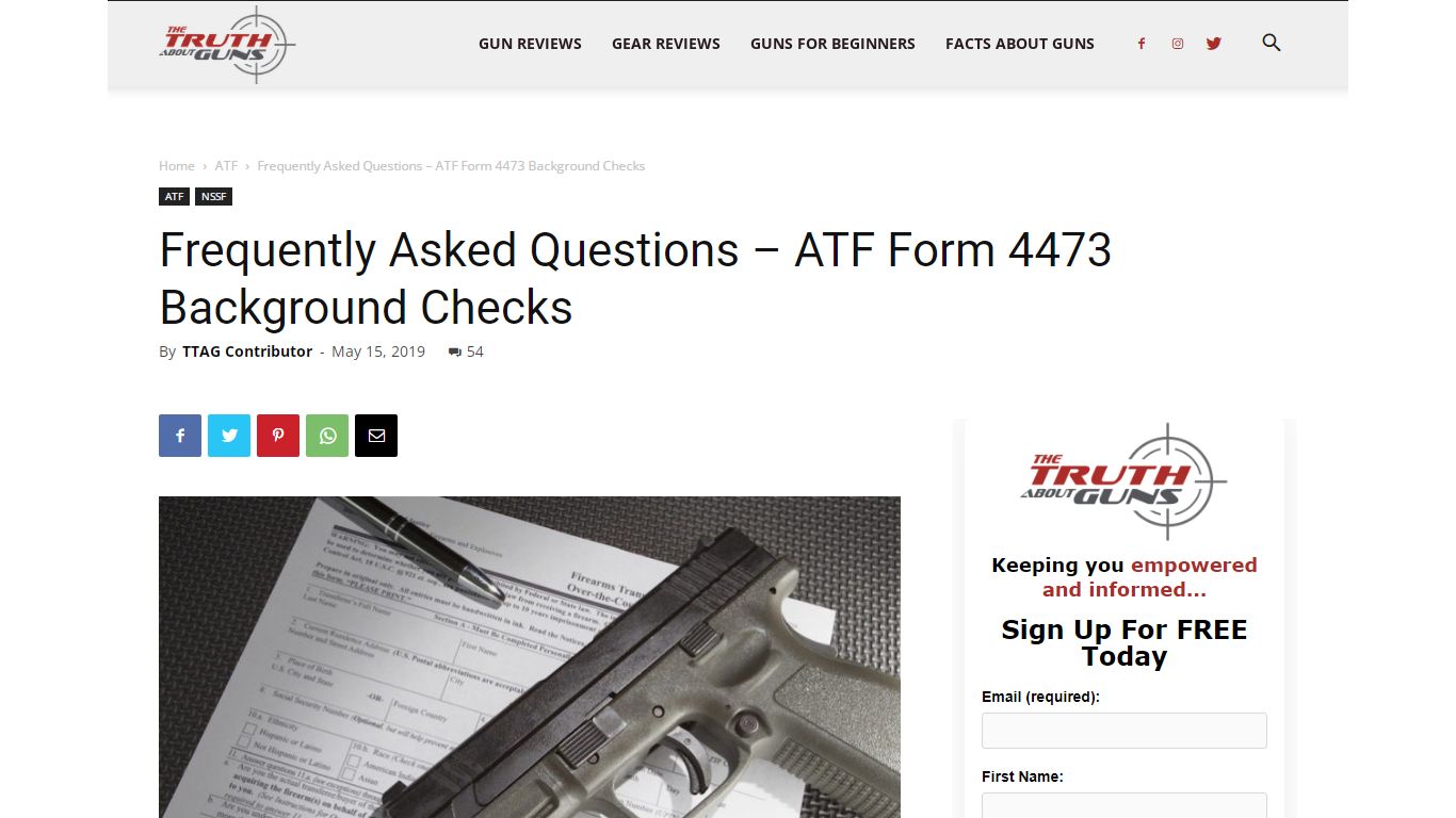 Frequently Asked Questions – ATF Form 4473 Background Checks